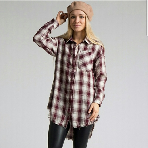 2 Colors Fringe Button Down - Picture 2 of 5